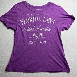 Florida Keys Bamboo Purple  Key West Short Sleeve‎ Womens T-Shirt Size M